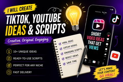 I will create unique TikTok and YouTube Shorts ideas