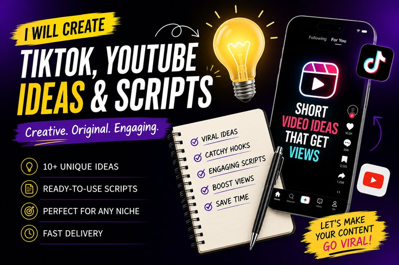I will create unique TikTok and YouTube Shorts ideas
